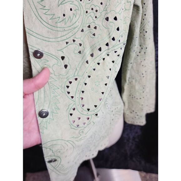 Provence | Sage Cutout Leather Jacket - Picture 2 of 5